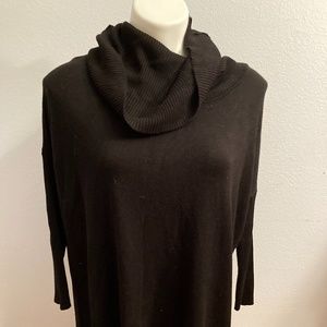 LAST CHANCE! Boston Proper Black Cowl Neck Fringe Sweater